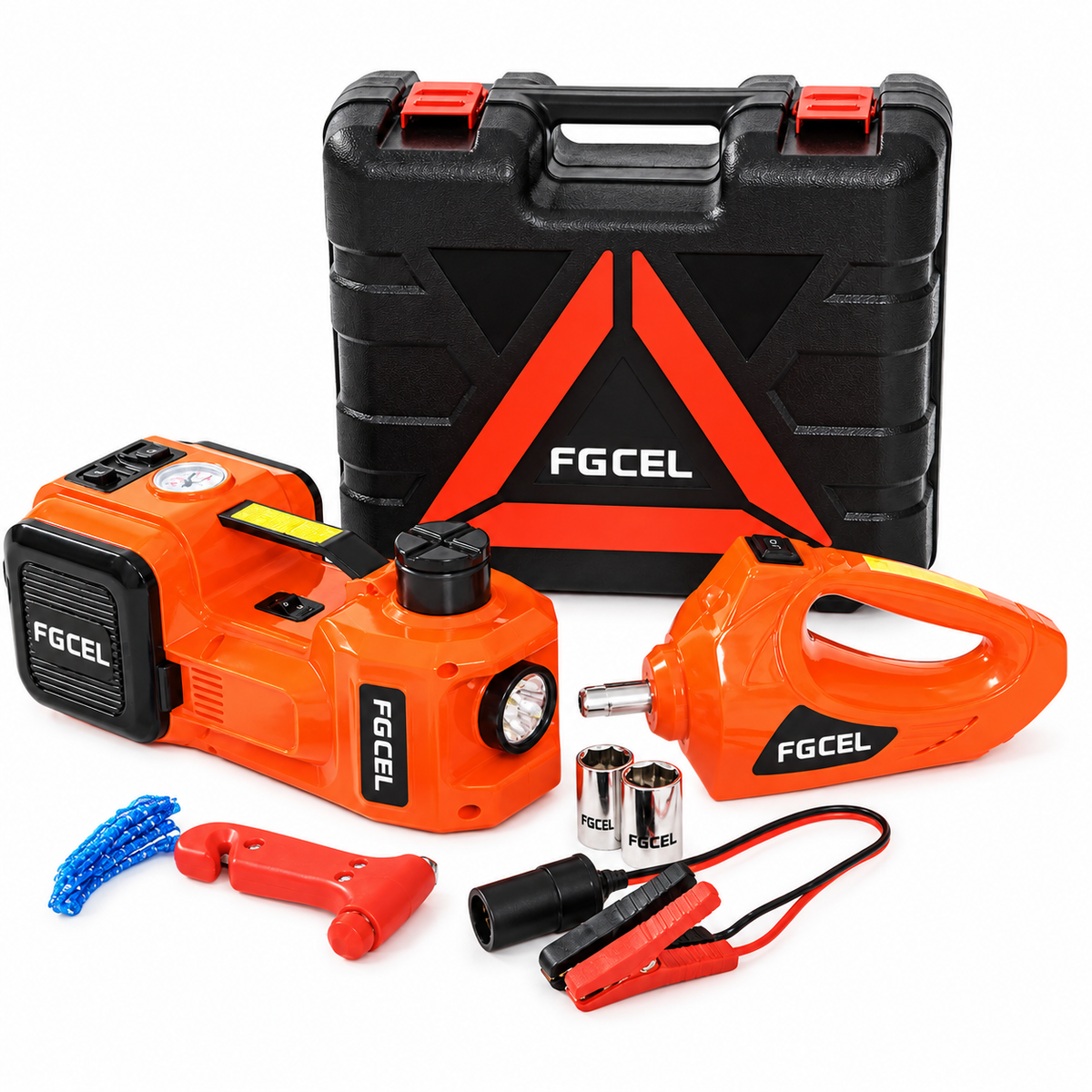 Avviatore auto 5 in 1 con compressore e chiave a impulsi